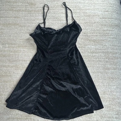 Fredericks of Hollywood Womens Dress Size M Black Velvet Mini Rhinestone Velvet - Image 1 of 4