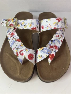 Sandalia White Mountain Happier 5M Blanca Floral Correa Trenzada Sin Cordones Comodidad J2 Foto 1 de 4
