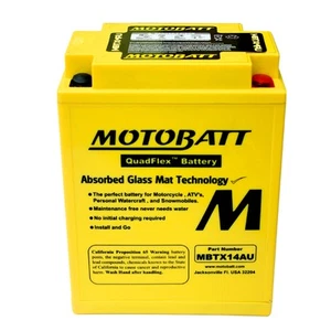 MotoBatt AGM Battery YTX14AH YTX14AHBS YTX14AHLBS YB14A1 YB14A2 YB14AA YB14AA1 - Picture 1 of 5