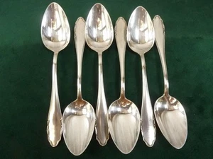 6 Nice Vintage WMF Serving Spoons 90 grade Scroll Edge silver plated - Picture 1 of 1