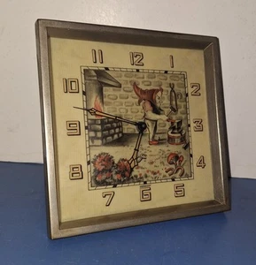 FINE GERMAN MAUTHE NOVELTY GNOME BLACKSMITH MOVING ARM CLOCK WORKING AUTOMATON - Picture 1 of 12