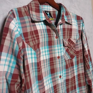 Burton DRYRIDE Men’s Plaid Button Up Shirt Large Moisture Wicking Outdoor Layer - Picture 1 of 13