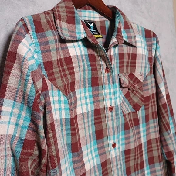 Burton DRYRIDE Men’s Plaid Button Up Shirt Large Moisture Wicking Outdoor Layer - Image 1 of 4