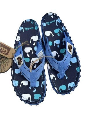 Gumbies Islander Flip-Flops Whales Unisex Women’s 10 Men’s 9 Recycled Soles New Foto 1 de 4