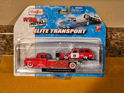 Chevy Maisto Elite Transport 1957 2010 plataforma plana VW 1600 Squareback 1:64 '57 Foto 1 de 4
