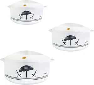 Chef Super 3 Pcs Insulated Hot Pot Casserole Gift Set 2300Ml, 784Ml, 1250Ml (Whi - Picture 1 of 12