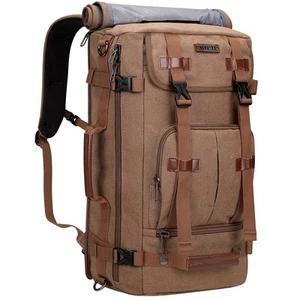 Canvas Backpack Vintage Travel Backpack Large Laptop Bags Convertible Shoulde... - Picture 1 of 7