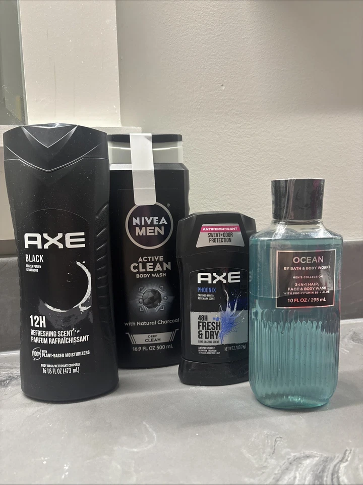 Lote Cuidado Corporal Hombre Hacha Jabón Corporal Negro Phoenix Desodorante, Nivea Baño y Cuerpo Foto 1 de 1