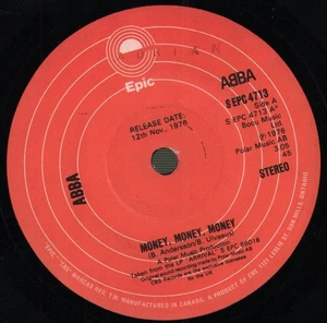 Abba Money Money Money 7" vinyl UK Epic 1976 promo 7". SEPC4713 - Picture 1 of 2