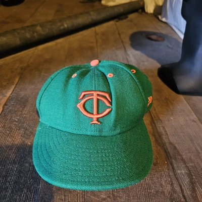 Minnesota Twins Green Orange MLB Baseball Fitted 6 5/8 Vintage Hat - Image 1 of 3
