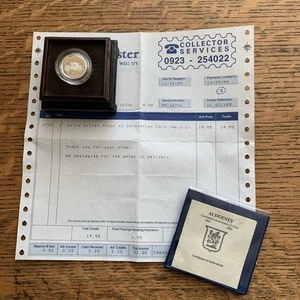 1993 Queen Elizabeth Coronation Anniversary Alderney Silver Proof £1 Coin RARE - Picture 1 of 7