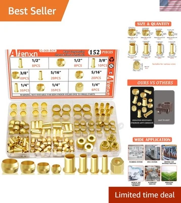 Assortment of 152PCS Brass Compression Fittings - Perfect for Air, Fuel, & Water - Image 1 of 4