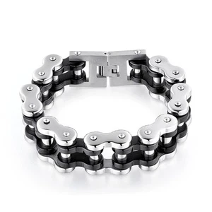Herren Armbänder, Motorrad Kettenglied Armbänder für Männer Edelstahl Schmuck - Bild 1 von 27