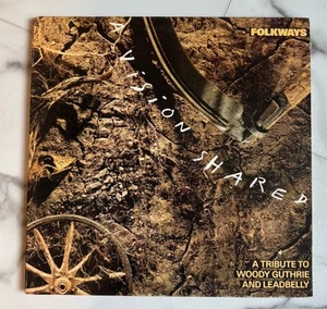 Folkways A Vision Shared Gold Stamp Promo Vinyl Tribute to Guthrie & Leadbelly - Picture 1 of 10