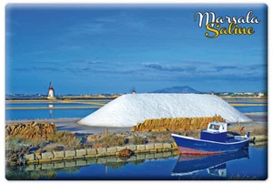Aimant Rectangulaire Aimant Réfrigèrateur Sicile Sel Saline Marsala - Imagen 1 de 1