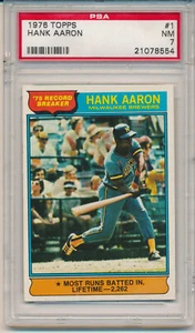 1976 Topps Hank Aaron (75 Record Breaker) (#01) PSA7 PSA - Picture 1 of 2