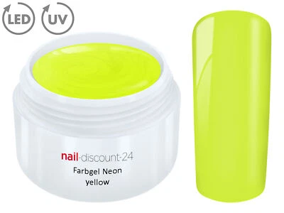 UV Farbgel NEON YELLOW French Color Gel Modellage NailArt Design Nagel Gelb Tip - Bild 1 von 4