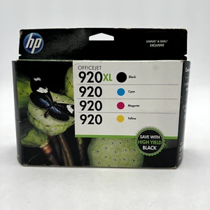 4 Stück Original HP 920XL Schwarz, Cyan, Magenta, Gelb Tinten OfficeJet mit Bonus Gelb - Bild 1 von 12