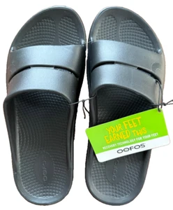 OOFOS OOahh Sandalen schwarz Pantoletten Damen US 9 Herren US 7 Unisex Erwachsene - Bild 1 von 3