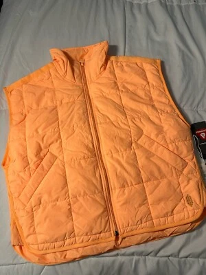 Free People Movement Insulated Packable Vest Orange Women’s Size Medium Zip WW - Imagem 1 de 4