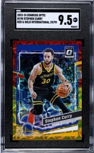 23-24 Panini Donruss Optic Stephen Curry #198 Red/Gold International /99 SGC 9.5 - Picture 1 of 3