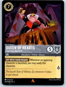 Tarjeta Lorcana Reina de Corazones 192/204 Monarca Caprichoso Disney - Imagen 1 de 2