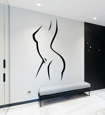 Contorno de corpo de menina sexy mulher silhueta figura de senhora fitness banheiro decoração de parede  - Imagem 1 de 3