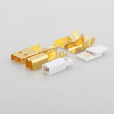 Gold Plated USB Connectors USB A+USB B Type A+B Plugs For DIY USB Cable Stable - Image 1 of 4