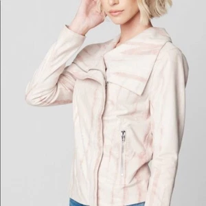 Women's BlankNYC Size Small Hippie Dippe Faux Suede Jacket Pink Cream Moto - Picture 1 of 7