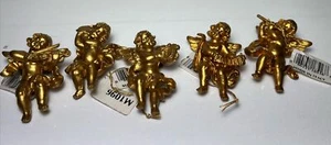 Kurt Adler Angel Cherub Lot Of 5 Made In Italy New With Tags Gold - Picture 1 of 7
