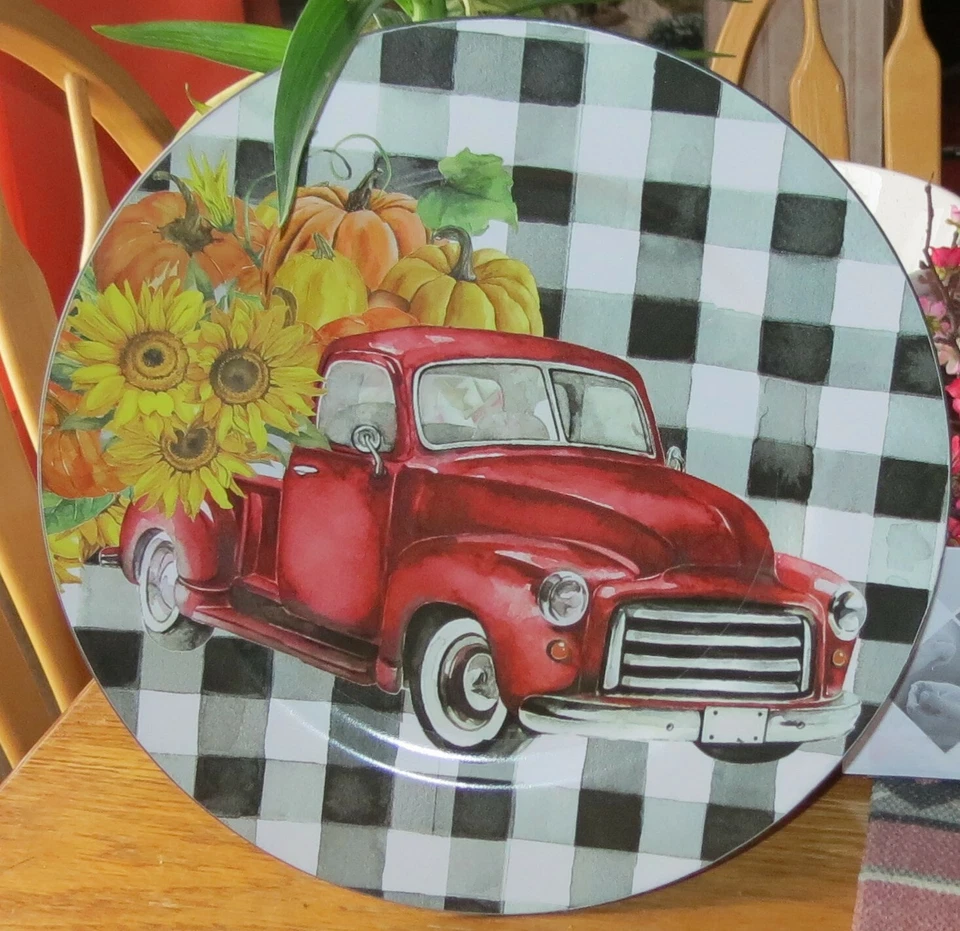 Ashland Farmhouse Truck Thanksgiving Autumn Fall Harvest Charger Plate 13”