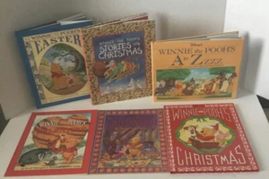6 winnie the pooh HARDCOVER & Softcover books disney lot tigger eeyore piglet - Picture 1 of 1