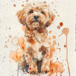 GOLDEN SCHNOODLE DOG CANVAS ART PRINT 18X24" or 24X36" READY TO HANG PUPPY PET - Picture 1 of 2
