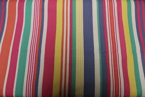 60" Cotton Duck Stripes Bright Home Decorator Fabric 4.5 yard cut - Picture 1 of 3