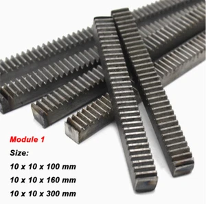 Modul 1 Stahl Zahnstange Ritzel Zahnstange für Motor RC Typ CNC 10x100/160/300mm - Bild 1 von 5
