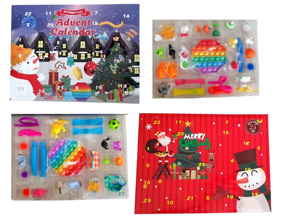Christmas Advent Calendar Fidget Toy Sensory Popit Xmas Countdown Kids Gift Set - Image 1 of 1