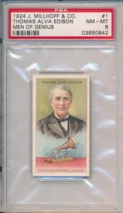Thomas Edison 1924 J. Millhoff & Co. Men of Genius # 1 PSA 8 ! - Picture 1 of 2