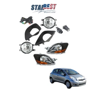 Fit For 2007-2011 Toyota Yaris Headlights&Fog Lights+Switch Kits Halogen LH+RH - Picture 1 of 14