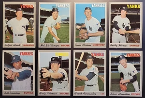(8) 1970 Topps Yankees Lot: Murcer; Stottlemyre; Michael; Robinson+ (VG to EXMT) - Picture 1 of 6