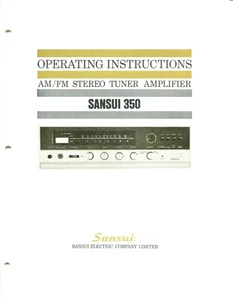Vintage Sansui Model 350 AM/FM Stereo Tuner Amplifier Operating/Service Manual  - Picture 1 of 6