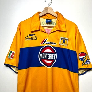 Vintage 2003 UNAL Monterrey Tigres FMF Soccer Jersey Size L Atletica Mexico - Picture 1 of 15