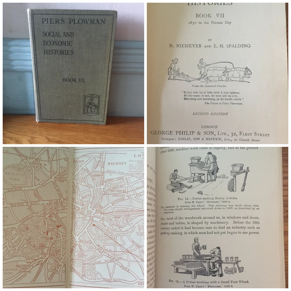 Piers Plowman Book  – 1927 British History – Niemeyer & Spalding – Illustrated - Image 1 of 4