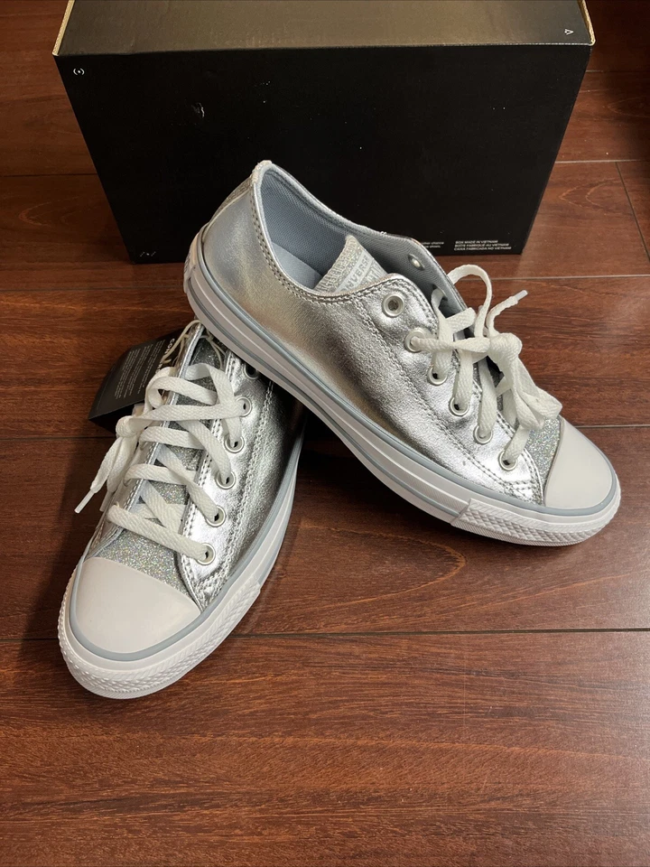 Converse Wmns 8.5 CTAS OX Metallic Granite/White A05433F
