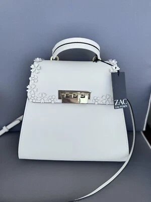 BOLSO BANDOLERA GRANDE NUEVO CON ETIQUETAS ZAC POSEN ASA SUPERIOR FLORAL JARDÍN CUERO CISNE Foto 1 de 4