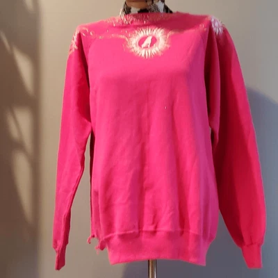 Sudadera Vintage Y2K Hot Pink Roller Derby Cuello Redondo Foto 1 de 4