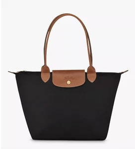 Longchamp Le Pliage Original Medium Shoulder Bag Black Brown - Picture 1 of 2