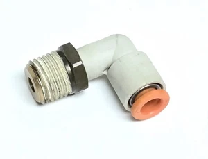 SMC KQ2L07-35AS, Swivel 90° Male Elbow, 1/4" Tube OD X 1/4" NPT, USA  - Picture 1 of 1