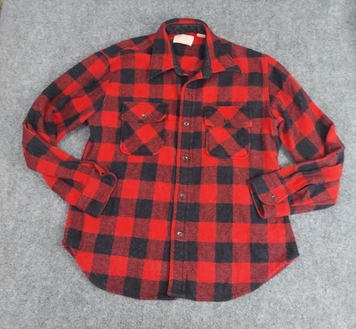 Camisa De Colección Sears Kings Road Para Hombres Grande Roja Negra Búfalo Cuadros Lana Lino Foto 1 de 4