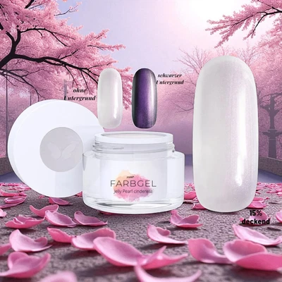 Jolifin UV LED Farbgel Jelly Pearl cinderella Glas Look Perlmutt Rosa Mode 2025 - Bild 1 von 4