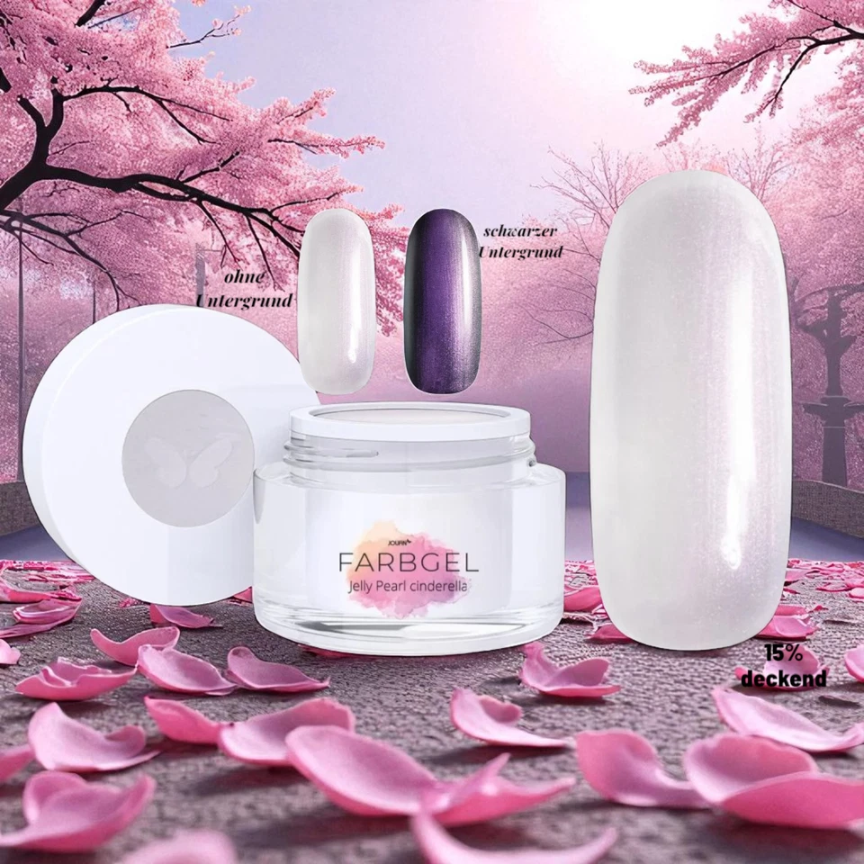 Jolifin UV LED Farbgel Jelly Pearl cinderella Glas Look Perlmutt Rosa Mode 2025 - Bild 1 von 4